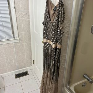 Adrianna Papell Long Beaded Gown